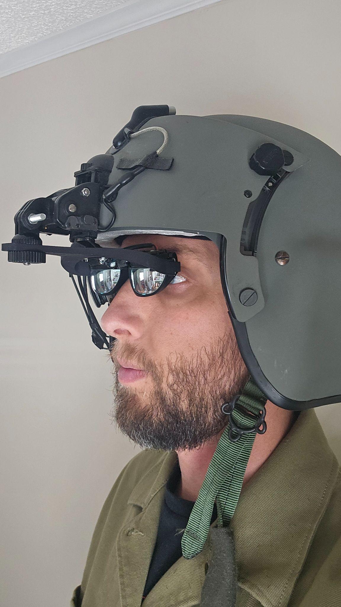 HMARD worn in flight helmet